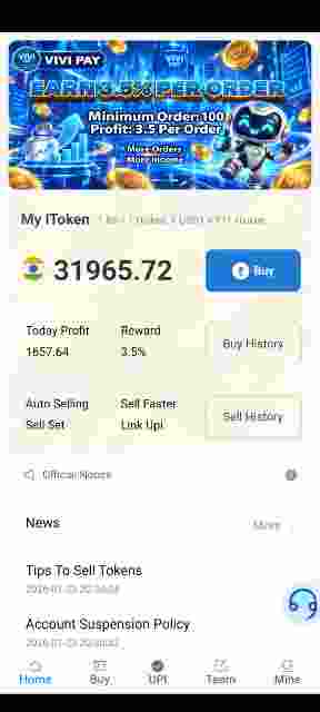 Vivipay app home screen preview